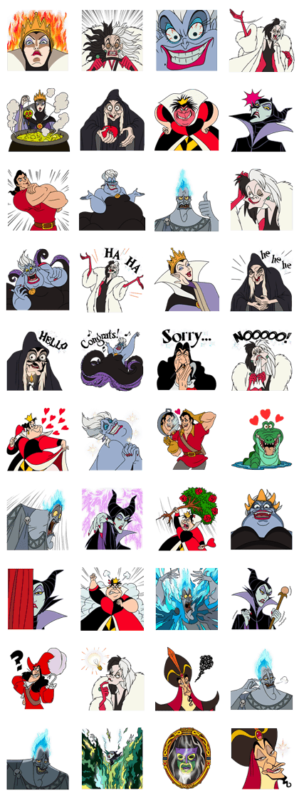 สติ๊กเกอร์ line 1441 - Disney Villains