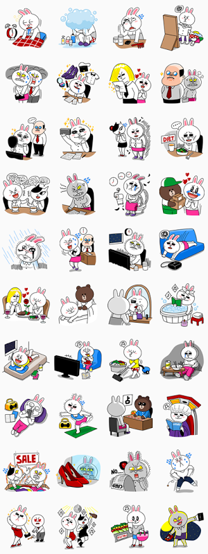 สติ๊กเกอร์ไลน์584-Cony’sHappyWorkLife