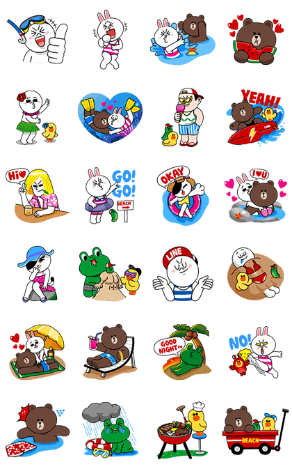 Sticker2786-LINE Characters - Happy Vacations
