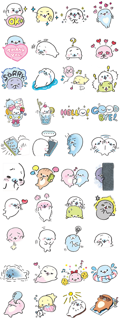 สติ๊กเกอร์2820-Mamegoma's Silly Sticker Set