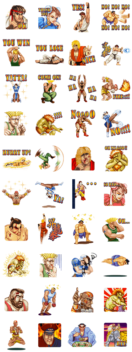 LineSticker3473-STREET FIGHTER II สตรีทไฟเตอร์