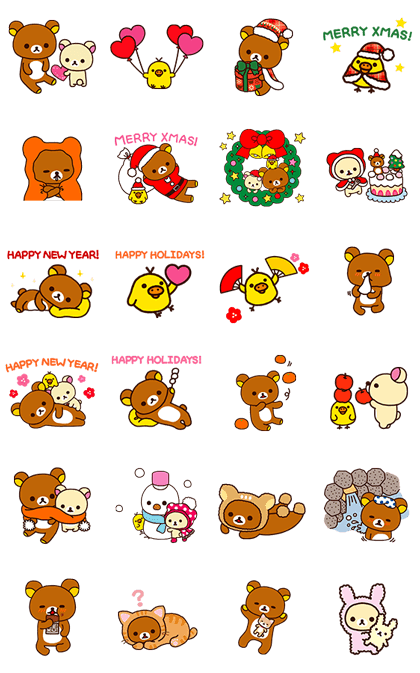 Sticker3498-Winter Rilakkuma Stickers[เคลื่อนไหวได้] หมดเขตขาย 2Feb15