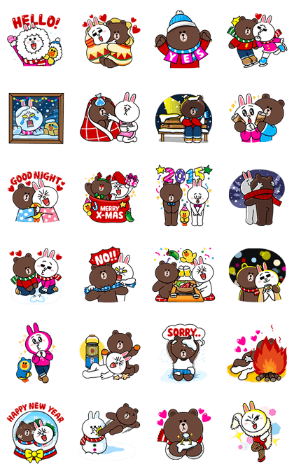 Sticker3620-Brown & Cony's Snug Winter Date - เดทในฤดูหนาวของบราวน์ & โคนี่