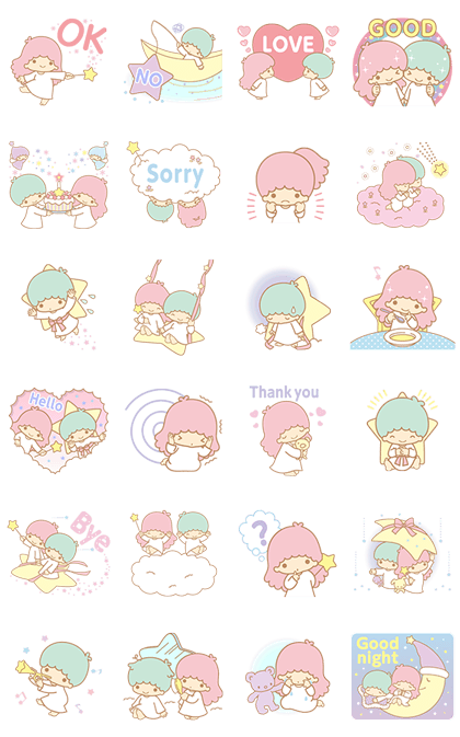 Sticker3748-Little Twin Stars Animated Stickers[เคลื่อนไหวได้]