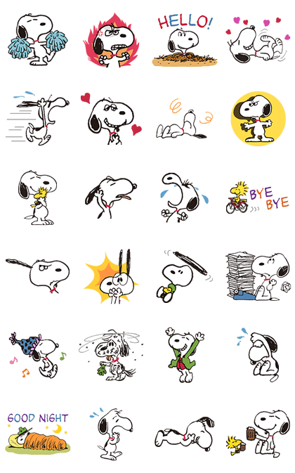 Stickerไลน์3899-SNOOPY★Vintage [เคลื่อนไหวได้]