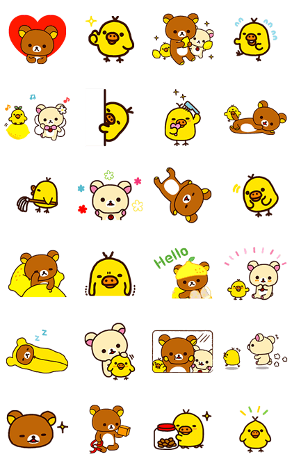 Sticker3957-Rilakkuma Kiiroitori[เคลื่อนไหวได้] 