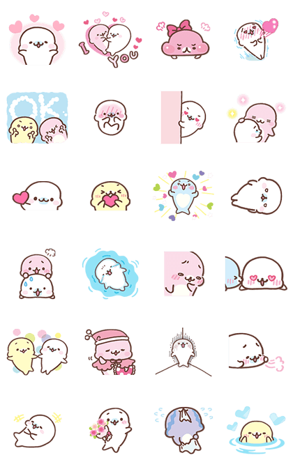 StickerLine4061-Mamegoma! Pitter-Patter Hearts [เคลื่อนไหวได้]  