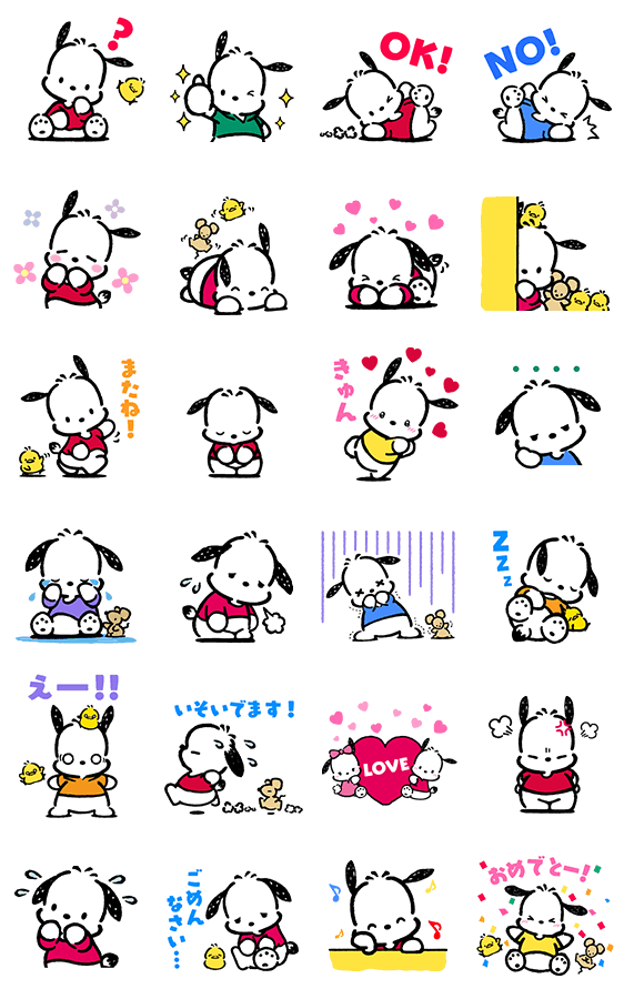 สติกเกอร์Line5464-Pochacco-Animated Stickers [JP] [ดุ๊กดิ๊ก]