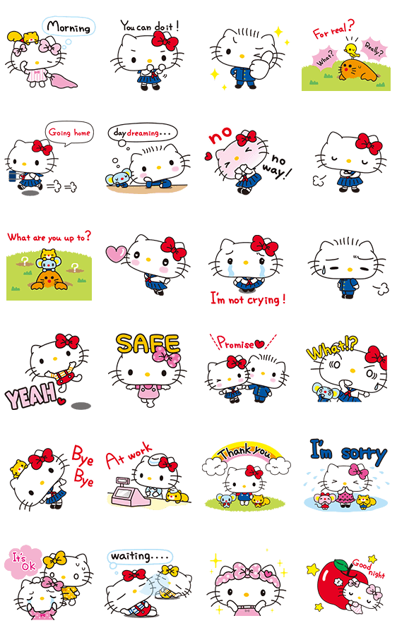  Sticker5839-Hello Kitty-Simple and Sweet (English) [ดุ๊กดิ๊ก]   