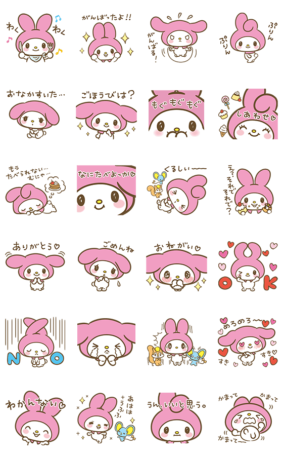 Sticker5847-My Melody-Sweet as Can Be-มายเมโลดี้ ดุ๊กดิ๊กตัวกลม [JP](มีเสียง)