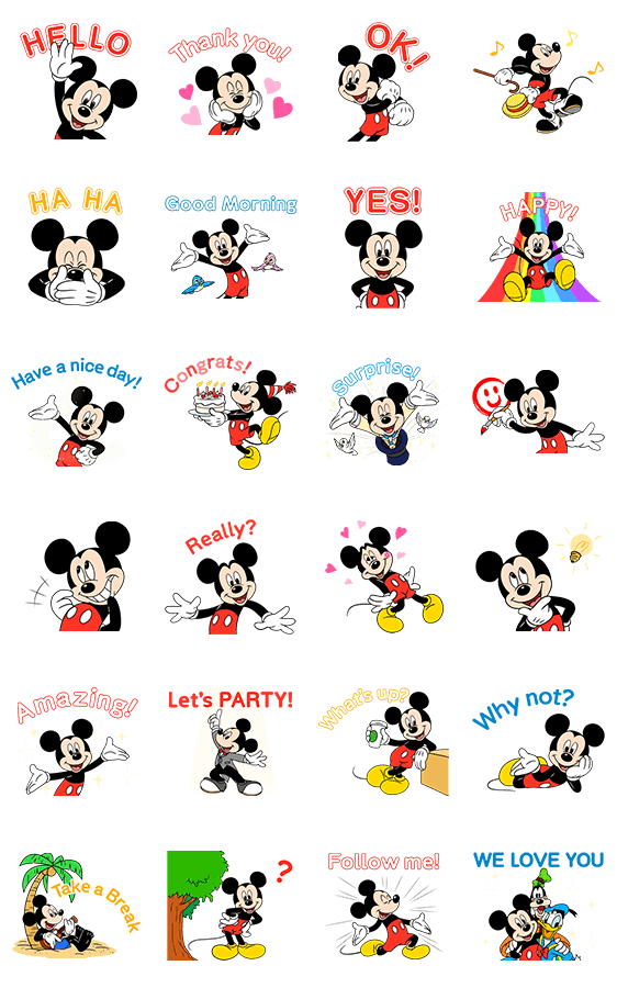 สติ๊กเกอร์Line6118-Mickey Mouse in Motion-มิกกี้ เมาส์! เวอร์ชั่นดุ๊กดิ๊ก