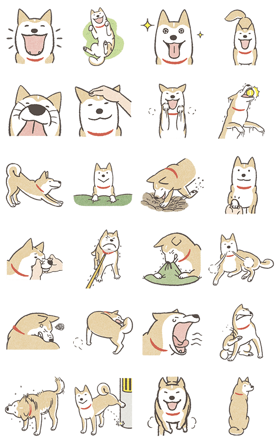 Sticker6127-Shiba Inu-Shiba-Dog-Animated Stickers- สติกเกอร์ดุ๊กดิ๊กหมาน้อย Shiba