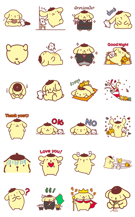 sticker6234-Animated Pompompurin-ปอมปอมปูริน ดุ๊กดิ๊ก [ดุ๊กดิ๊ก]   