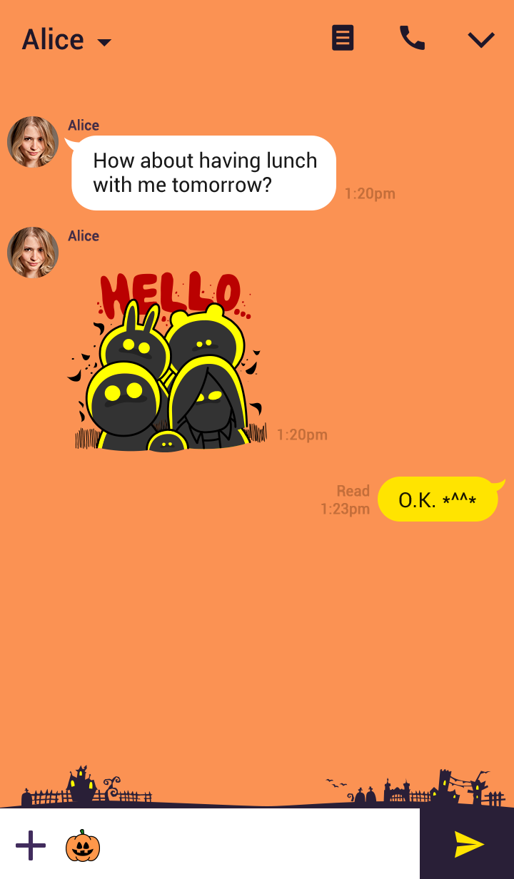 Theme-LINE Halloween-ฮาโลวีนกับ LINE