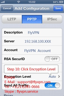 ช่อง Encryption Level ให้เป็น Auto